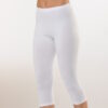 pamuklu kadın beyaz diz altı kapri tayt | yumuşak ve esnek